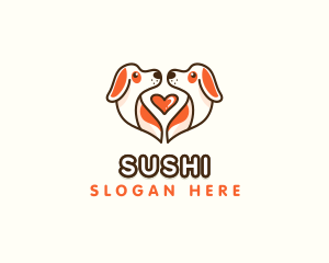 Cute Puppy Heart logo design