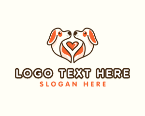 Pooch - Cute Puppy Heart logo design