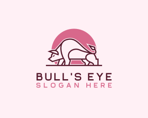 Bull Taurus Cattle logo design