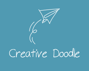 Paper Airplane Doodle  logo design