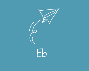 Aeroplane - Paper Airplane Doodle logo design