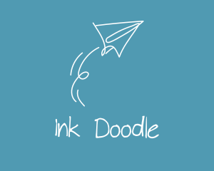 Paper Airplane Doodle  logo design