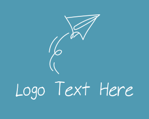 Scribble - Paper Airplane Doodle logo design