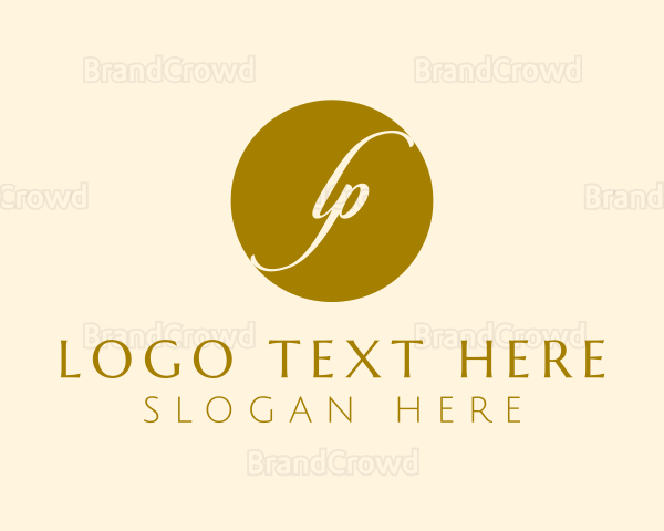 Gold Letter LP Monogram Logo