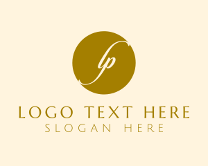 Cosmetics - Gold Letter LP Monogram logo design