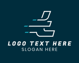 Transportation - Fast Dash Letter T logo design