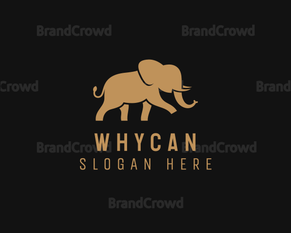 Walking Elephant Wildlife Safari Logo