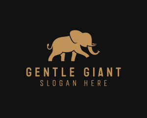 Walking Elephant Wildlife Safari logo design