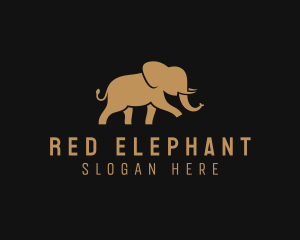 Walking Elephant Wildlife Safari logo design