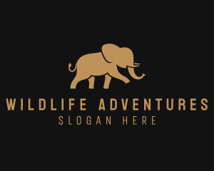 Walking Elephant Wildlife Safari logo design