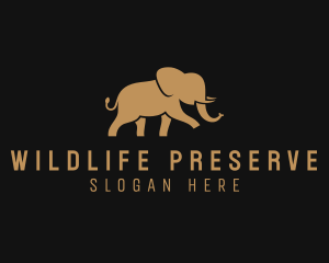 Walking Elephant Wildlife Safari logo design