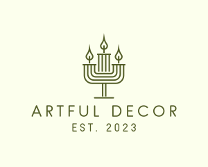 Art Deco Candle Holder  logo design