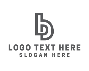 Parlor - Grey Letter B Outline logo design