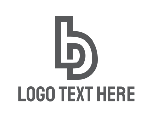 Social Network - Grey B Outline logo design