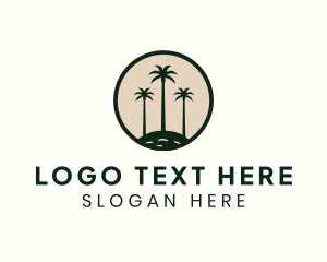 Tree - Tropical Palm Tree logo design