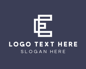 White - Simple Geometric Letter E logo design
