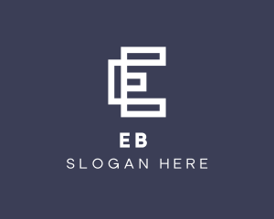 Simple Geometric Letter E logo design