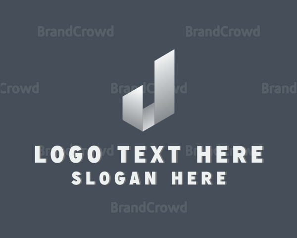 Structure Paper Fold Letter J Logo