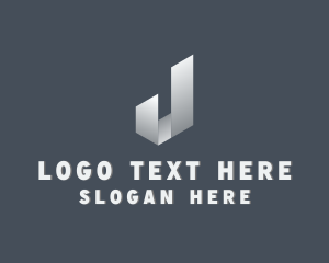 Origami - Structure Paper Fold Letter J logo design