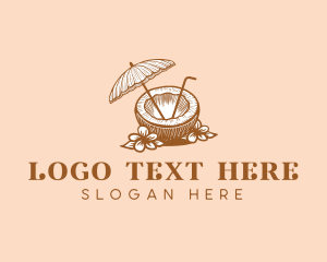 Fruit - Coconut Fruit Juice logo design