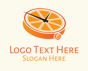 Organic Foods - Orange Clock Time logo design