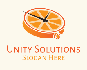 Orange Clock Time Logo