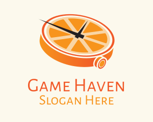 Modern - Orange Clock Time logo design