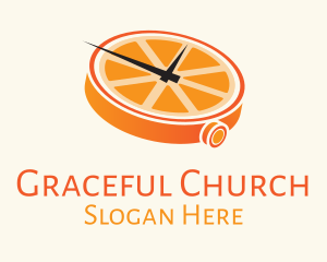 Whole Food - Orange Clock Time logo design