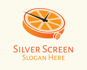 Fruit - Orange Clock Time logo design