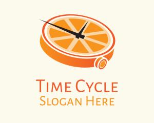 Orange Clock Time logo design