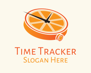 Orange Clock Time logo design