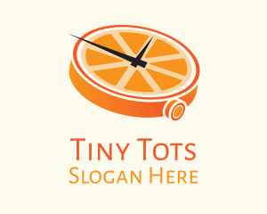 Organic Foods - Orange Clock Time logo design