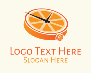 Food Service - Orange Clock Time logo design