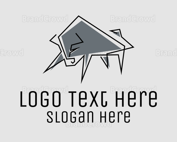 Minimal Gray Bull Logo