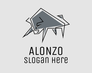 Minimal Gray Bull logo design