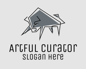 Minimal Gray Bull logo design