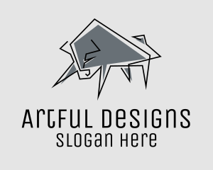 Minimal Gray Bull logo design