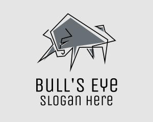 Bull - Minimal Gray Bull logo design