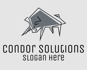 Minimal Gray Bull logo design