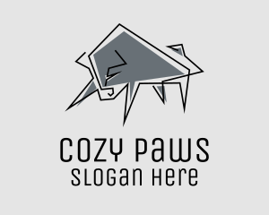 Minimal Gray Bull logo design