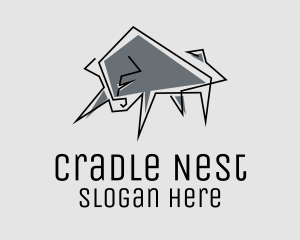 Minimal Gray Bull logo design