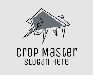 Minimal Gray Bull logo design