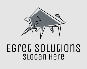 Minimal Gray Bull logo design