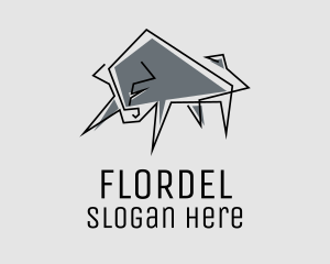 Minimal Gray Bull logo design