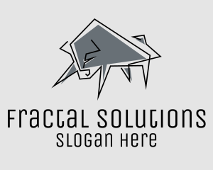 Minimal Gray Bull logo design