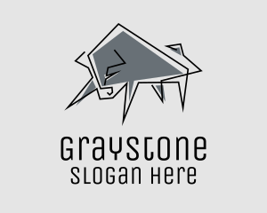 Gray - Minimal Gray Bull logo design