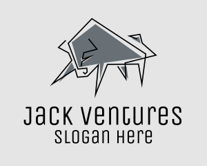 Minimal Gray Bull logo design