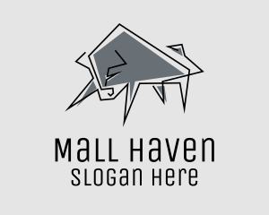 Minimal Gray Bull logo design