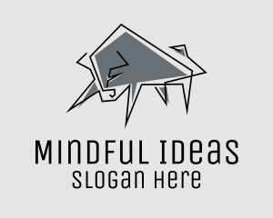 Minimal Gray Bull logo design