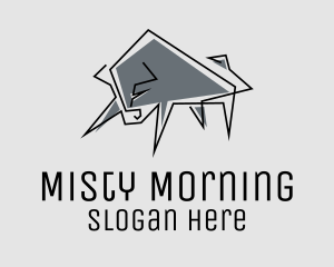 Minimal Gray Bull logo design